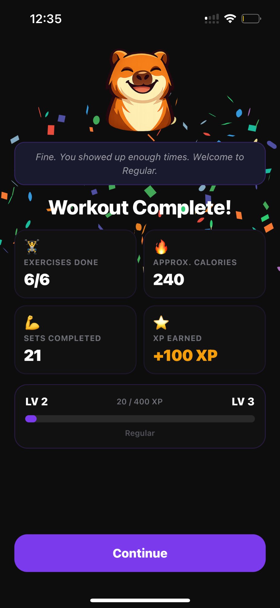 Workout Complete